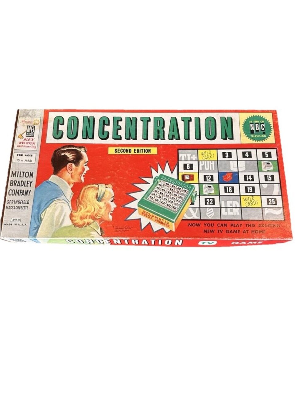 Vintage Concentration Board Game 2nd Edition Milton Bradley 1960 #4950
